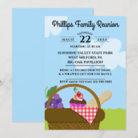 Picnic Basket Cloudy Sky Family Reunion