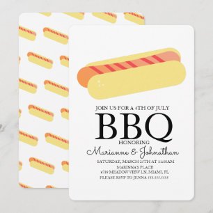 Picnic BBQ Cookout Hot Dogs Invitation