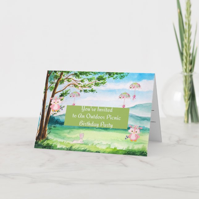 Picnic Birthday Party Invite for Child (Front)