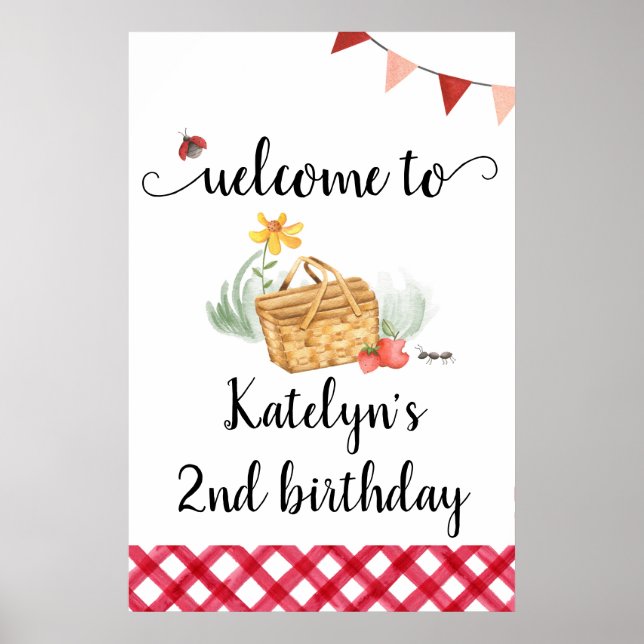 Picnic Birthday Welcome Sign (Front)