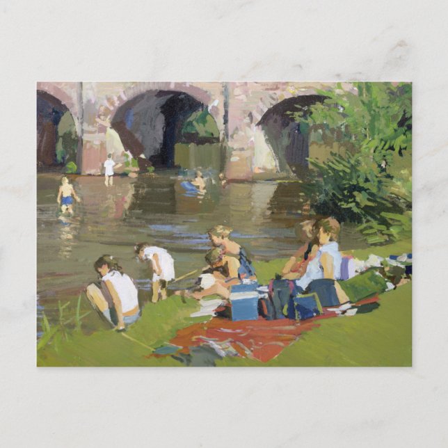 Picnic by the River Withypool Postcard (Front)