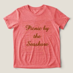 Picnic by the Seashore Train T-Shirt Tri-Blend Shirt