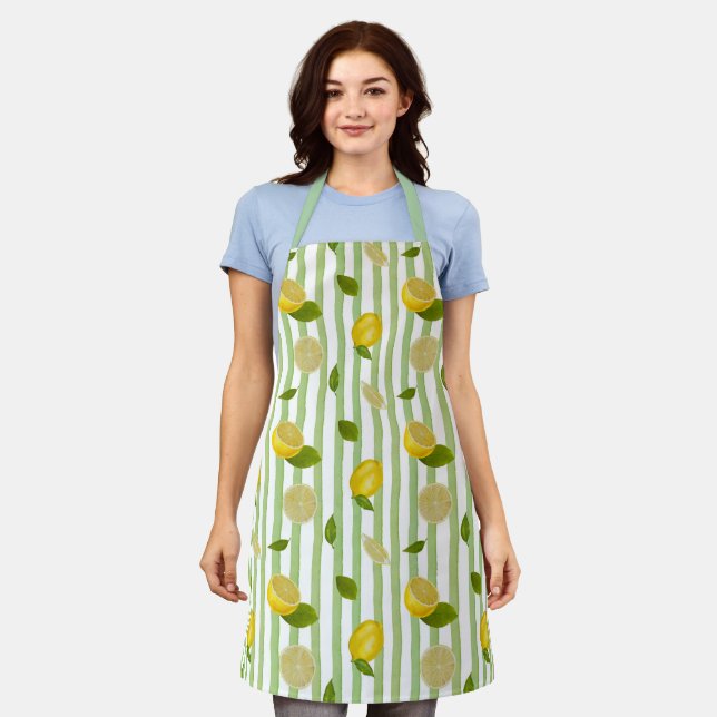  Picnic Citrus Mediterranean  Pattern  Apron (Worn)