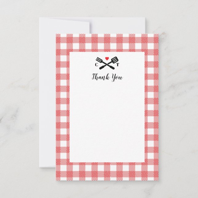 Picnic Cloth BBQ Thank You Note Card (Front)