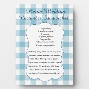 Picnic Cucumber Sandwich Recipe Plaque