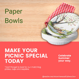 Picnic Design Round Paper Bowls Paper Plate