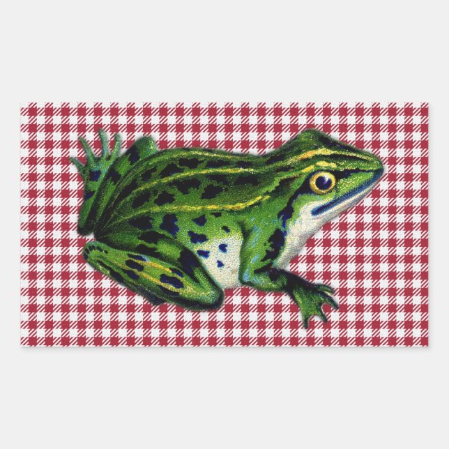 Picnic Frog Print Rectangular Sticker (Front)