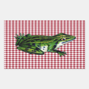 Picnic Frog Print Rectangular Sticker