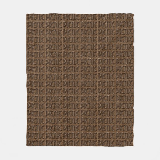 Picnic Funny Wicker Typography Brown Text Blanket (Front)
