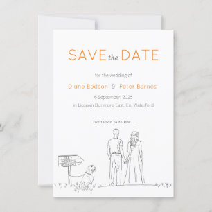 Picnic Garden Minimalist Black and White Wedding Save The Date