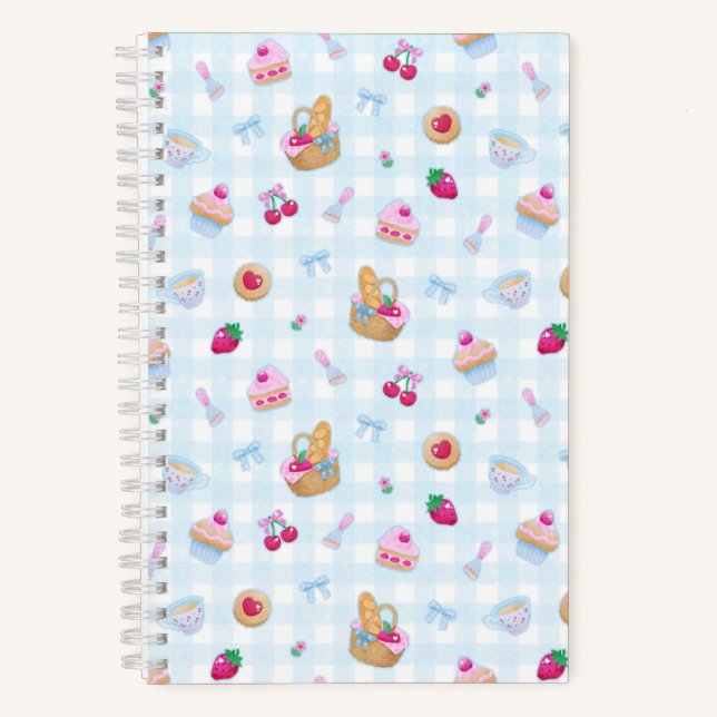 Picnic Gingham Blue   Notebook (Front)