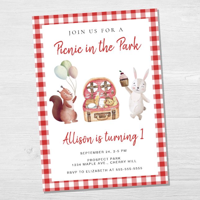 Picnic in the Park Child Birthday Party Invitation (Creator Uploaded)
