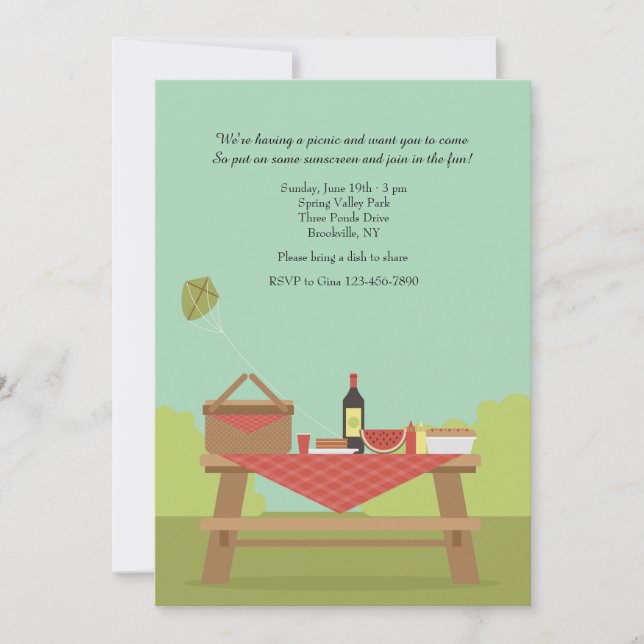 Picnic in the Park Invitation (Front)