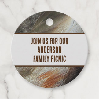 Picnic Nature Feather Photo Event Family Reunion Favour Tags