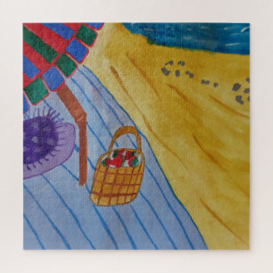 Picnic On The Beach Jigsaw Puzzle