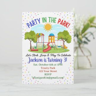 Picnic Outdoor Park Kids Birthday Invitation