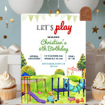 Picnic Outdoor Park Playground Kids Birthday Invitation<br><div class="desc">Let's Play In The Park Birthday Invitation,  Outdoor Playground Birthday Invite,  Softplay Kids Birthday Party,  Bounce and Play Birthday</div>