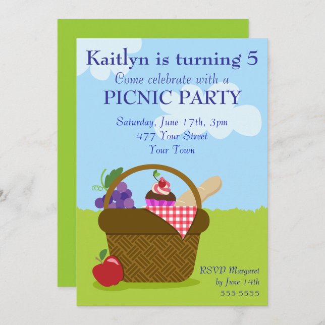 Picnic Party Invitation (Front/Back)