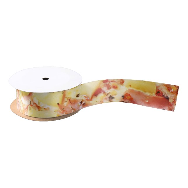 PICNIC PIZZA PATTERN SATIN RIBBON (Spool)