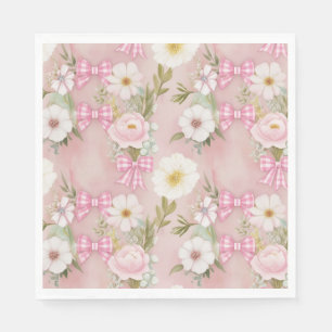 Picnic Plates - Flowers and Gingham Bows Napkin