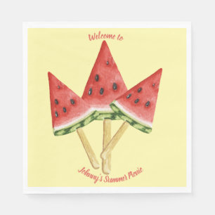 Picnic Plates - Water Melon Slices Personalised  Napkin