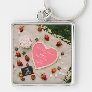 Picnic Pregnancy Announcement Outdoor reveal gift Key Ring