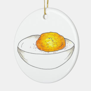 Picnic Style Deviled Pickled Egg Ceramic Tree Decoration