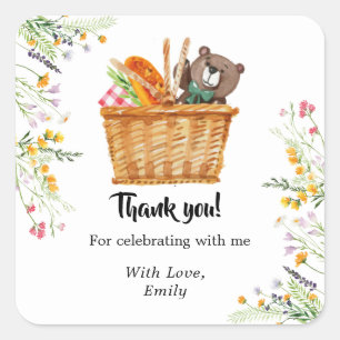 Picnic Thank you, favours Square Sticker