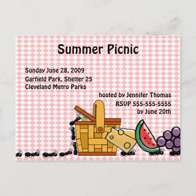 Picnic Thieves Invitation (Front)
