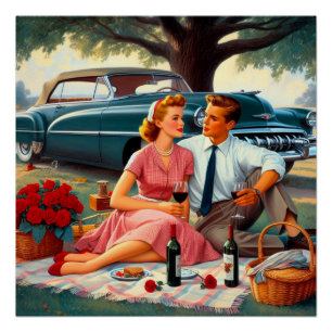 Picnic vintage poster