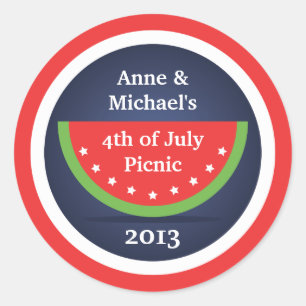 Picnic Watermelon 4th of July Party Stickers