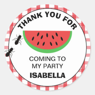 Picnic Watermelon Birthday Party Sticker