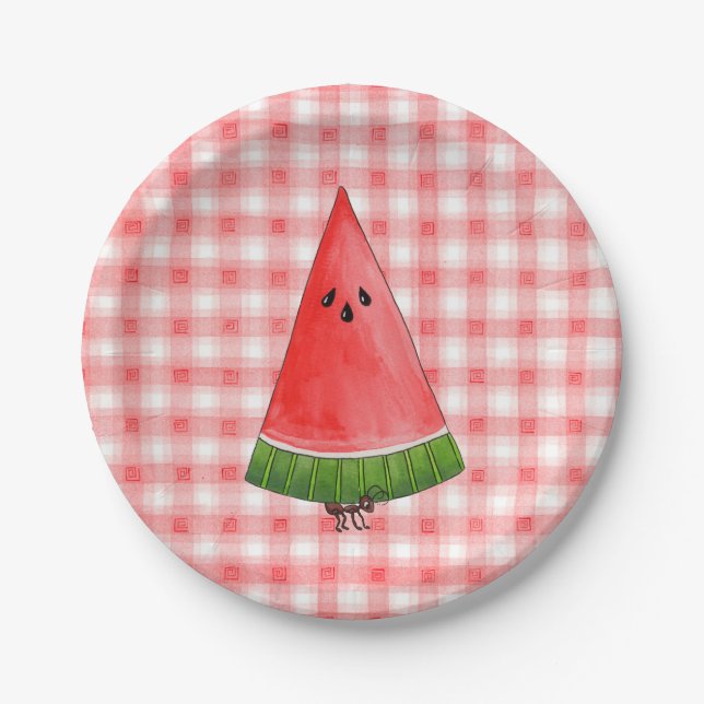 Picnic Watermelon Paper Plate (Front)