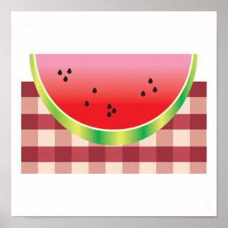 picnic watermelon vector graphic poster