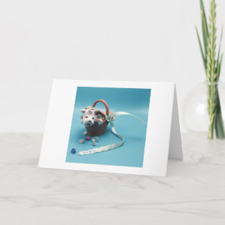 Picnic with a Little White Dog Card