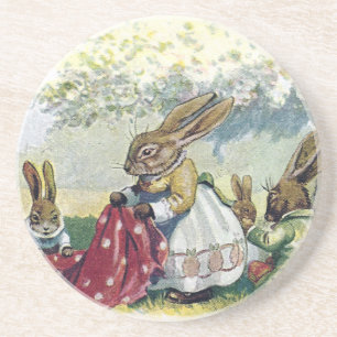 Picnicing Rabbits Coaster