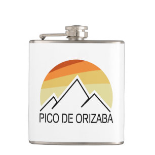 Pico de Orizaba Mexico Retro Hip Flask