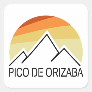 Pico de Orizaba Mexico Retro Square Sticker