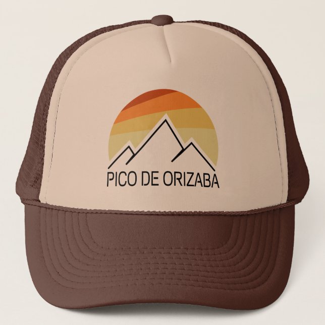 Pico de Orizaba Mexico Retro Trucker Hat (Front)