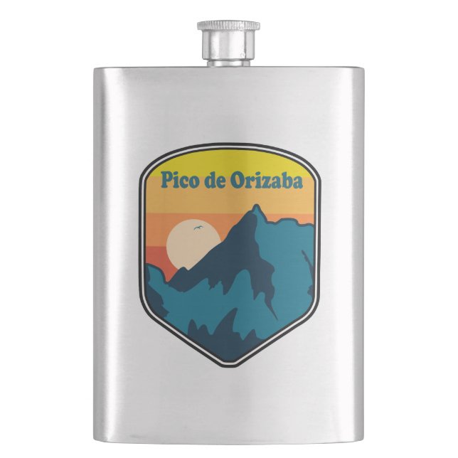Pico de Orizaba Mexico Sunrise Hip Flask (Front)