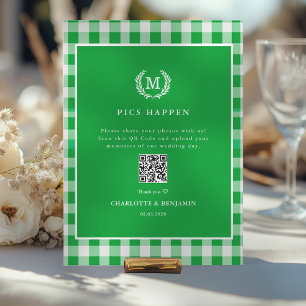 PICS HAPPEN!QR Code Green Gingham Wedding Gallery
