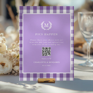 PICS HAPPEN!QR Code Purple Gingham Wedding Gallery