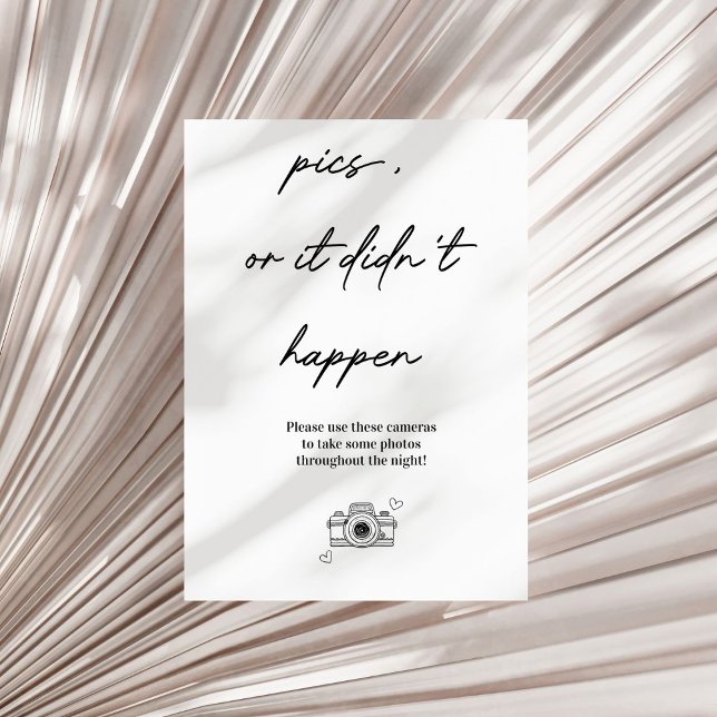 Pics Or It Didn’t Happen Disposable Camera Wedding Poster (Creator Uploaded)