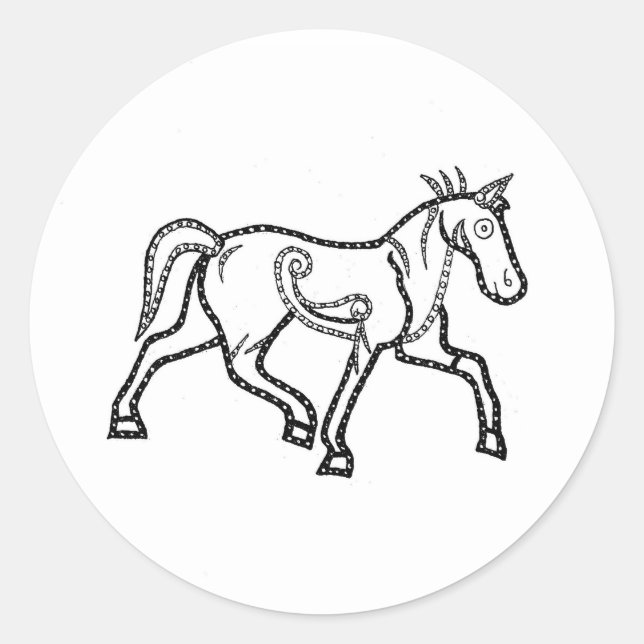 Pictish Horse Classic Round Sticker (Front)