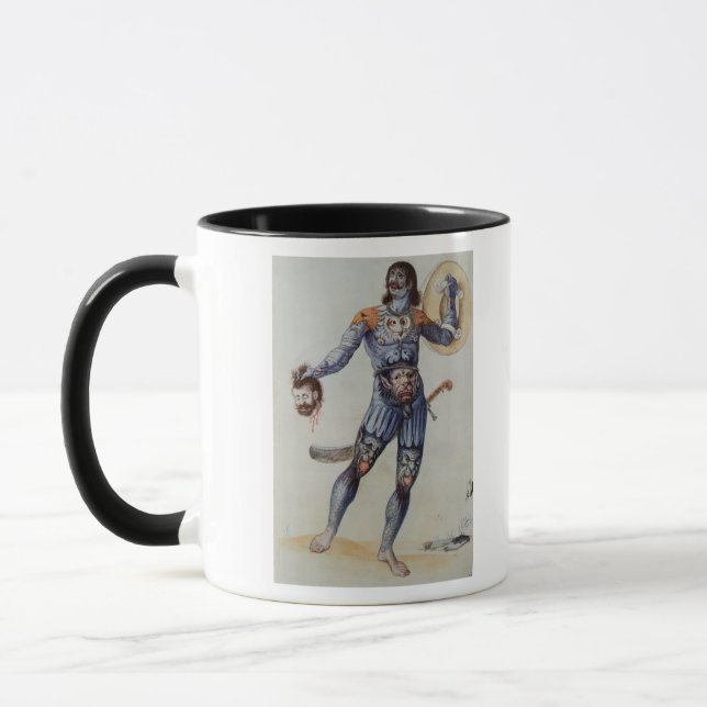 Pictish Man holding a Human Head Mug (Left)