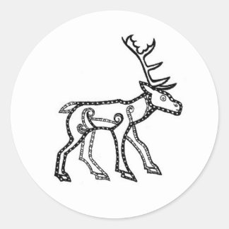 Pictish Stag Classic Round Sticker