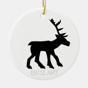 Pictish Stag Cutout Ceramic Tree Decoration