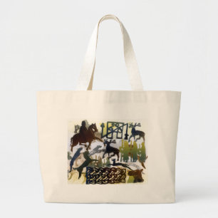 Pictish symbols and Lacing Large Tote Bag