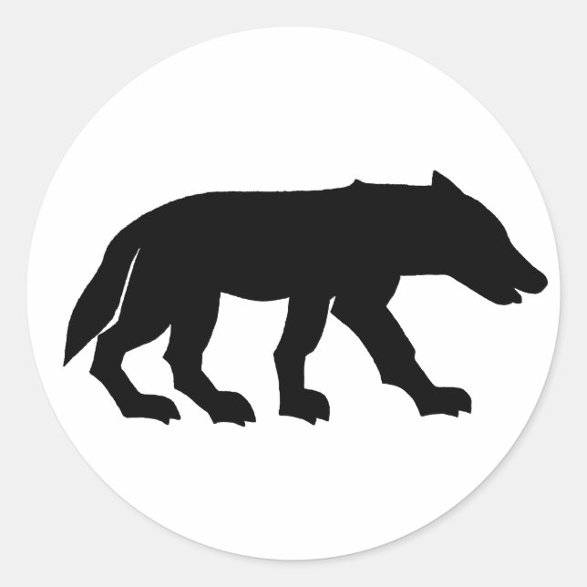 Pictish Wolf Cutout Classic Round Sticker (Front)