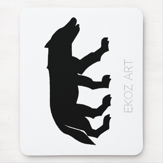 Pictish Wolf Cutout Mouse Pad (Front)